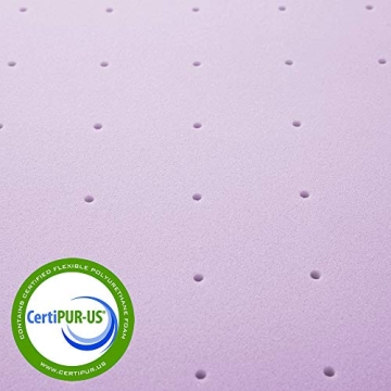 Mellow 2 Inch Lavender Memory Foam Mattress Topper