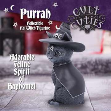 Nemesis Now Cult Cuties Adorable Occult Figurines, Bewitching Evil Spirit Creatures, Hand-Painted, Resin - Purrah