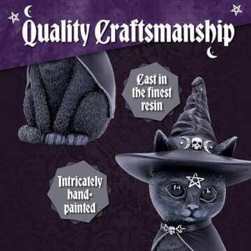 Nemesis Now Cult Cuties Adorable Occult Figurines, Bewitching Evil Spirit Creatures, Hand-Painted, Resin - Purrah