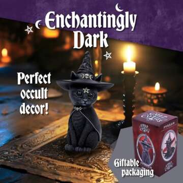 Nemesis Now Cult Cuties Adorable Occult Figurines, Bewitching Evil Spirit Creatures, Hand-Painted, Resin - Purrah