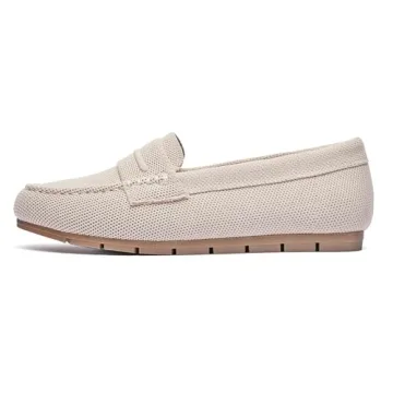 Cvistpieo Loafers for Women Comfortable Dressy Casual Work Flats Lightweight & Breathable Slip On Walking Shoes Knit Nude Size 7.5