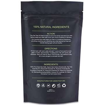 Tea Tree Oil Foot Soak with Epsom Salt, CANGO Foot Bath Salts - Remove Toxins, Foot Callus, Boost Immunity, Help Treat Athletes Foot, Relieve Tired, Achy, Itchy Feet