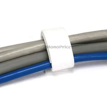 Monoprice Hook and Loop Fastening Tape - 5 Yards Per Roll, 0.75in, White