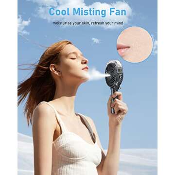 Zuvas Misting Handheld Fan with Spray & Battery Power