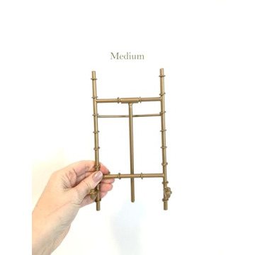 Antique Gold Bamboo Easel - Elegant Tabletop Display