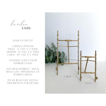 Antique Gold Bamboo Easel - Elegant Tabletop Display