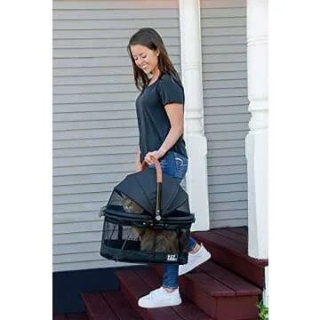 Pet Gear No-Zip View 360 Pet Carrier & Car Seat with Booster Seat Frame for Small Dogs & Cats, Mesh ...