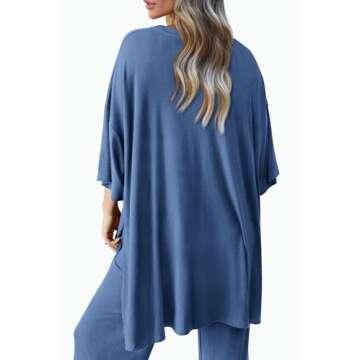 PRETTYGARDEN Women's 2 Piece Outfits Casual Short Sleeve Pullover Tops and Wide Leg Pants Lounge Set...