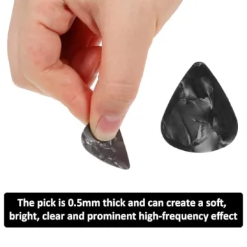 30 Count Black Guitar Picks for Electric and Acoustic Use