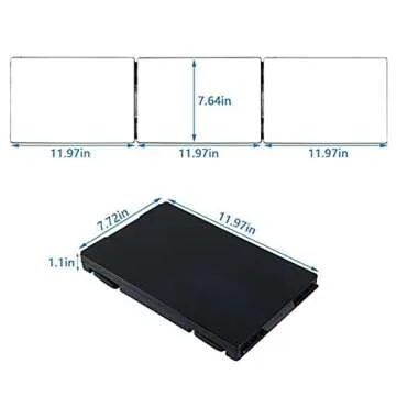 HIEEY 3 Way Mirror for Hair Cutting with LED,360 Trifold with Height Adjustable Telescoping Hooks,and 5X Magnification,for Makeup and Styling (Black)