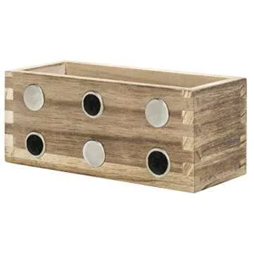 MyGift Rustic Torched Wood Magnetic Dry Erase Marker Holder for Whiteboard Accessories Organizer Bins, Set of 3