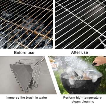Hailue Grill Brush and Scraper Bristle Free,Stainless Steel Grill Cleaner,for All Grills,Outdoor BBQ Safe Brush,Barbecue Accessories,18" Durable,Easy to Clean Brush,Gifts for Grill Wizard/Men/Dad