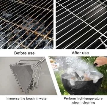 Hailue Grill Brush and Scraper Bristle Free,Stainless Steel Grill Cleaner,for All Grills,Outdoor BBQ Safe Brush,Barbecue Accessories,18" Durable,Easy to Clean Brush,Gifts for Grill Wizard/Men/Dad