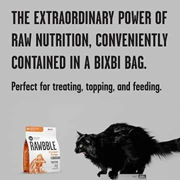 BIXBI Rawbble Freeze Dried Cat Food, Chicken Recipe, 10 oz - 95% Meat and Organs, No Fillers - Pantry-Friendly Raw Cat Food for Meal, Treat or Food Topper - USA Made in Small Batches