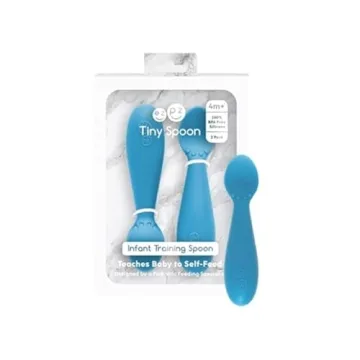 ezpz Tiny Spoon (2 Pack) - Silicone Baby Spoon for Self-Feeding & Purees