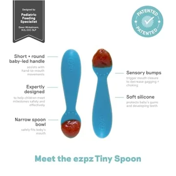 ezpz Tiny Spoon for Baby Led Weaning & Purees - 6 Months+