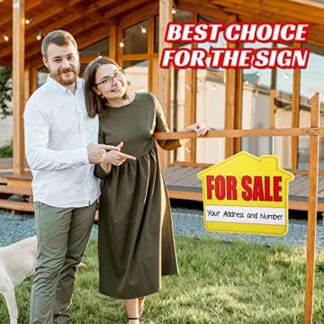 12 Pcs Yard Sale Signs with Stakes for Sale Sign Moving Sale Sign 22 x 14 Inch Double Sided Estate Sale Signs Open House Real Yard Estate Garage Sale Signs with Directional Arrows and Plastic Stake