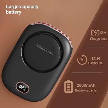Portable Neck Fan - AOCOOLFAN Mini USB Rechargeable Fan