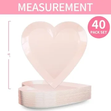 DYLIVeS Pink Heart Shaped Dessert Plates for Any Celebration