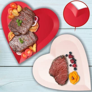 DYLIVeS Pink Heart Shaped Dessert Plates for Any Celebration