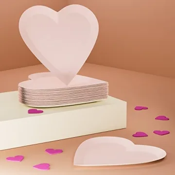 DYLIVeS Pink Heart Shaped Dessert Plates for Any Celebration