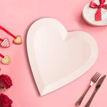 DYLIVeS Pink Heart Shaped Dessert Plates for Any Celebration