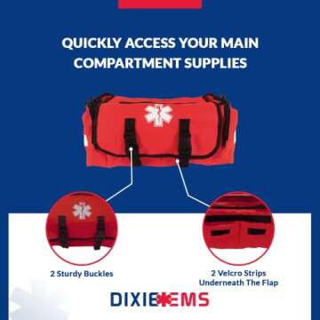Dixigear First Responder On Call Trauma Bag W/Reflectors - Red