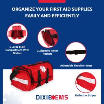 Dixigear First Responder On Call Trauma Bag W/Reflectors - Red