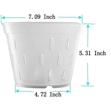 YIKUSH Orchid Pots with Holes 7 inch 5 Pack Clear Orchid Pot Plastic Plant Pot Flower Pots Outdoor and Indoor Use
