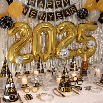 New Year’s Eve Party Supplies 2025 - All-in-One Decorations Package for 12 Guests