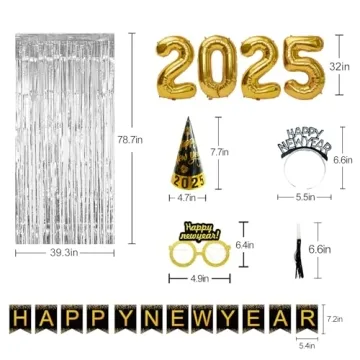 New Year's Eve Party Supplies 2025 Celebrations Kit