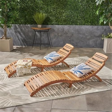 Buy Lahaina Wood Outdoor Chaise Lounge Set 2 Pieces