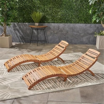 Buy Lahaina Wood Outdoor Chaise Lounge Set 2 Pieces