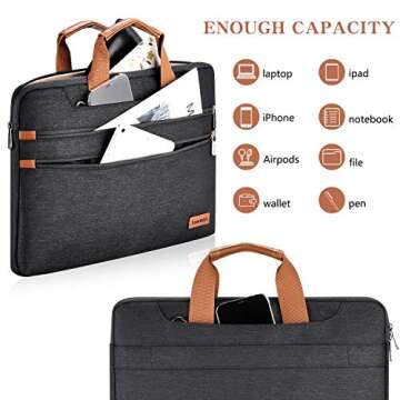 LONMEN 15.6 Inch Laptop Shoulder Bag,Computer Sleeve Carrying Case for Lenovo 15.6" Ideapad 330/15.6...