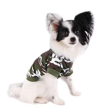Army Green Camouflage Hoodie Pet Dog Clothes Camo Sweatshirt-M Size by KingWinX