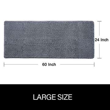 LOCHAS Luxury Bathroom Rug Shaggy Bath Mat 24 x 60 Inch, Washable Non Slip Bath Rugs for Bathroom Sh...
