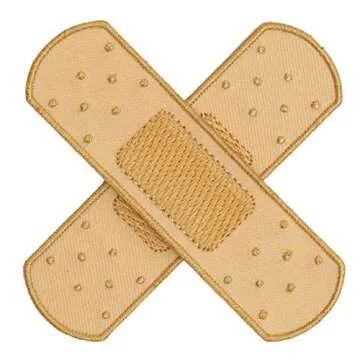 Pack 3 Adhesive Medical Plaster Strip Bandage Plaster Embroidered Iron On Patch Band-Aid Jean Jacket...
