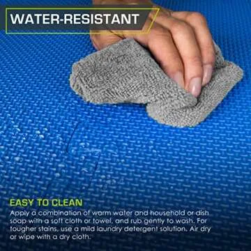 ProsourceFit Extra Thick Puzzle Exercise Mat , EVA Foam Interlocking Tiles for Protective, Cushioned Workout Flooring for Home and Gym Equipment, Blue - 3/4 inch - 24 Sq Ft - 6 Tiles