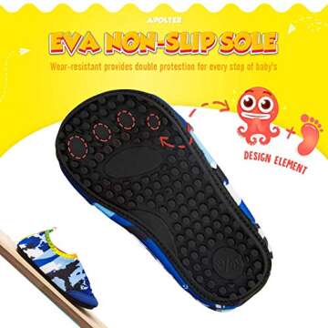 Non-Slip Aqua Socks for Kids by Apolter