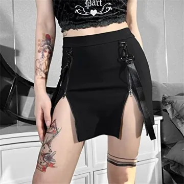 Goth Bodycon Mini Skirt - Punk Rock Edgy Fashion