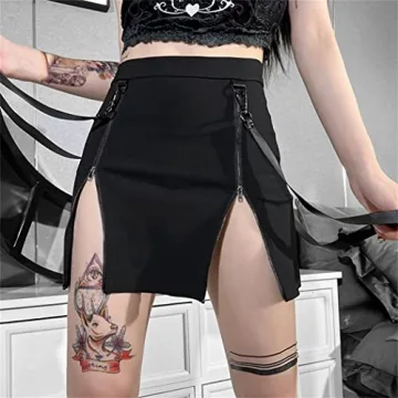 Goth Bodycon Mini Skirt - Punk Rock Edgy Fashion