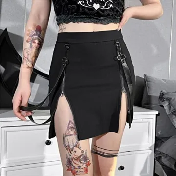 Goth Bodycon Mini Skirt - Punk Rock Edgy Fashion