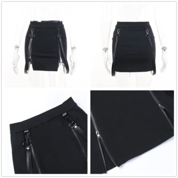 Goth Bodycon Mini Skirt - Punk Rock Edgy Fashion