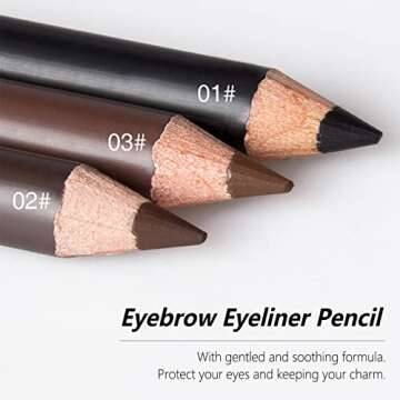 Dark Brown Eyebrow Pencils Set - 12PCS Waterproof Eye Liner