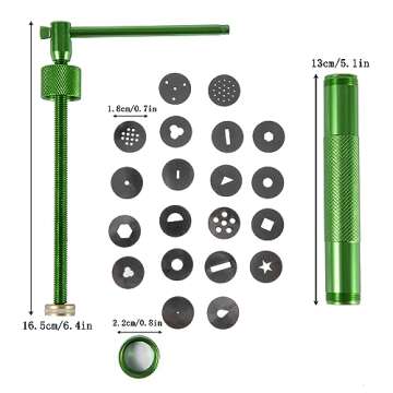 Stainless Steel Clay Extruder Sugar Paste Extruder Cake Fondant Decorating Tool Set Ceramics & Pottery Clay Extruders Mixers & Presses (Green)