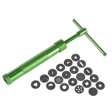 Stainless Steel Clay Extruder Sugar Paste Extruder Cake Fondant Decorating Tool Set Ceramics & Pottery Clay Extruders Mixers & Presses (Green)