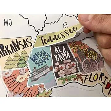 RV State Sticker Travel Map of The United States | 50 States Stickers of US | Vinyl Decal Bumper Sticker for RVs | USA States Stickers for Camper Trailer Accessories RV Map of States Visited