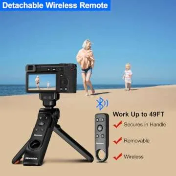 Newmowa Wireless Remote Control Shooting Grip & Mini Tripod for Sony ZV-1, ZV-1F, A7 III, A7R III, A9, A6100, RX100 VII, Canon EOS RP, EOS R, 6D Mark II, 800D, Nikon Z, Z6 II, Z50, COOLPIX A1000