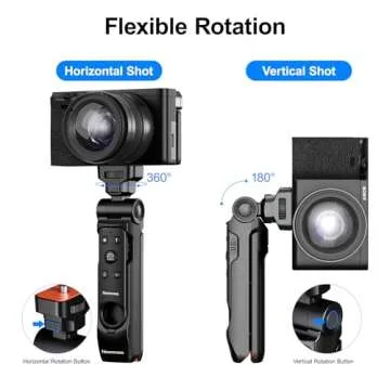 Newmowa Wireless Remote Control Shooting Grip & Mini Tripod for Sony ZV-1, ZV-1F, A7 III, A7R III, A9, A6100, RX100 VII, Canon EOS RP, EOS R, 6D Mark II, 800D, Nikon Z, Z6 II, Z50, COOLPIX A1000
