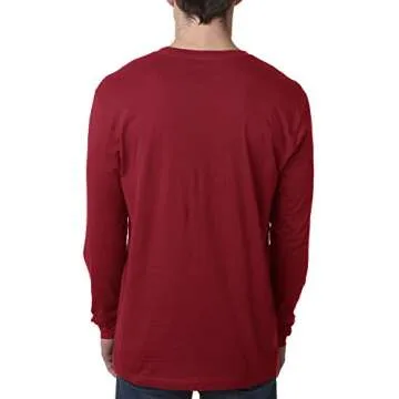 Premium Fitted Long-Sleeve Crew for Men in Cardinal